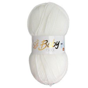 Woolcraft BABY CARE DK Soft Knitting Wool / Yarn - 100g Ball - White