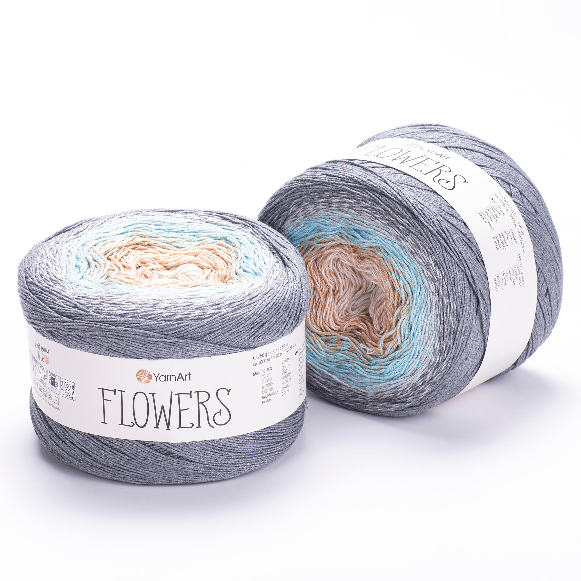 YarnArt Flowers 250g Gradient Cake (1000m) – Cotton/Acrylic