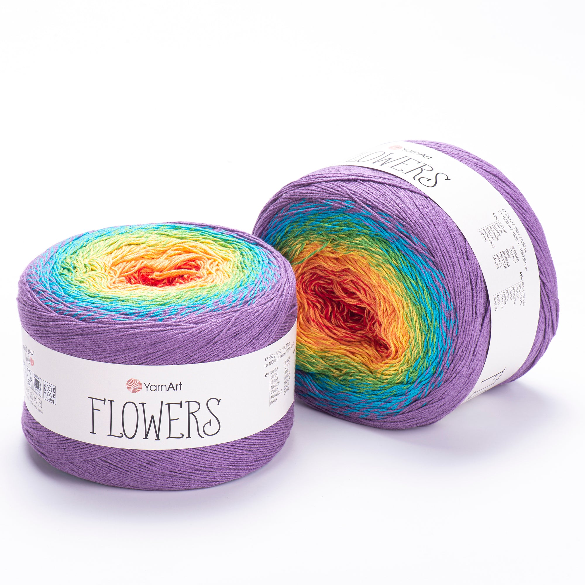 YarnArt Flowers 250g Gradient Cake (1000m) – Cotton/Acrylic