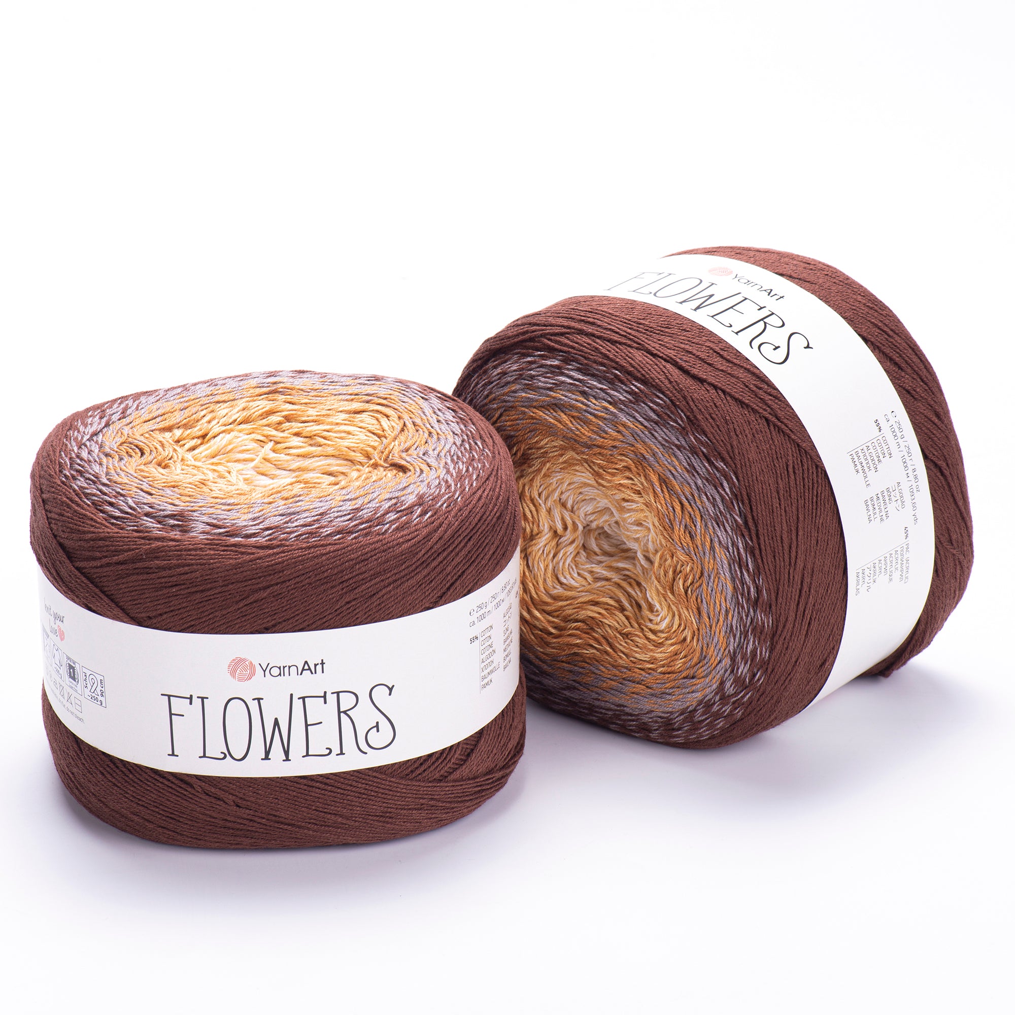 YarnArt Flowers 250g Gradient Cake (1000m) – Cotton/Acrylic