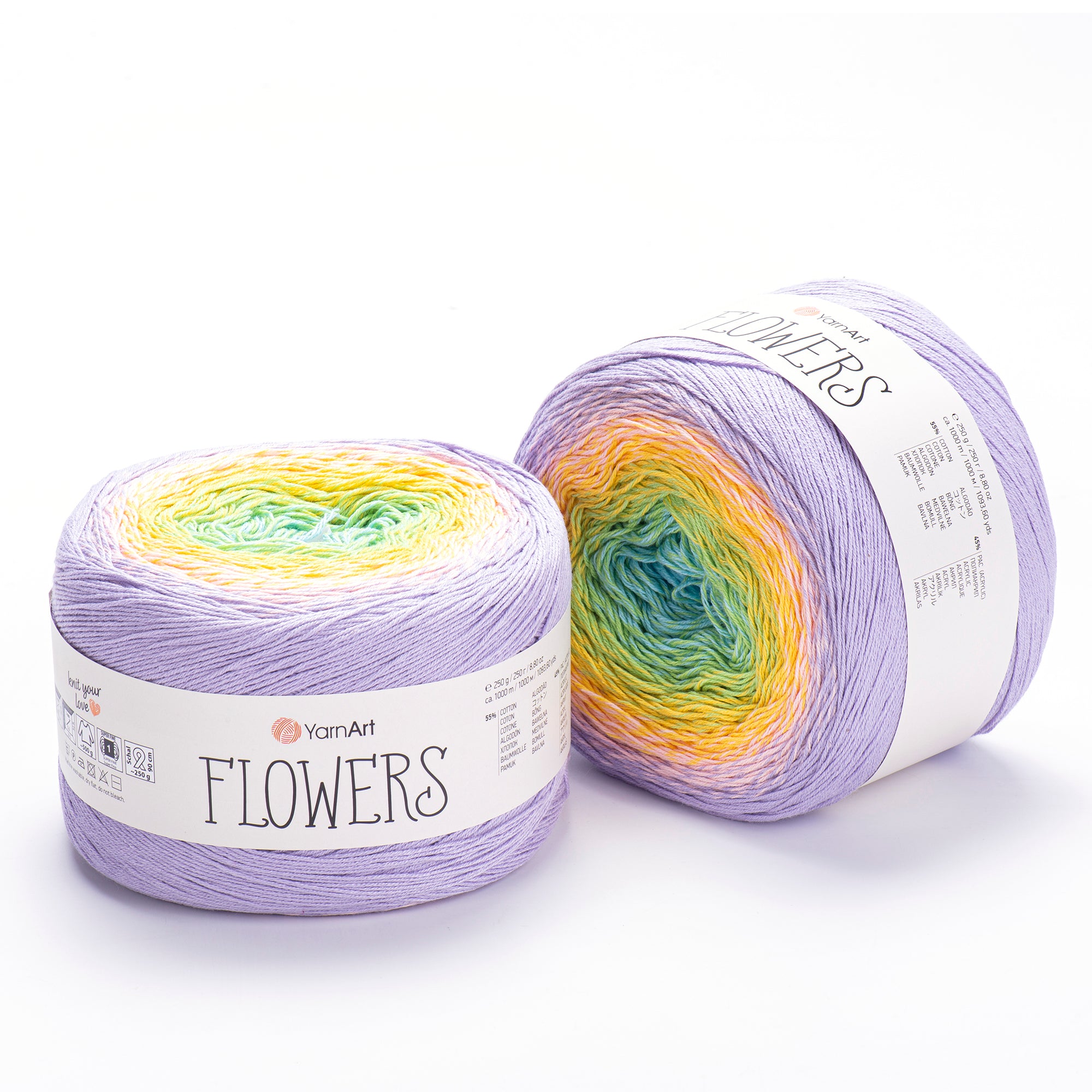 YarnArt Flowers 250g Gradient Cake (1000m) – Cotton/Acrylic
