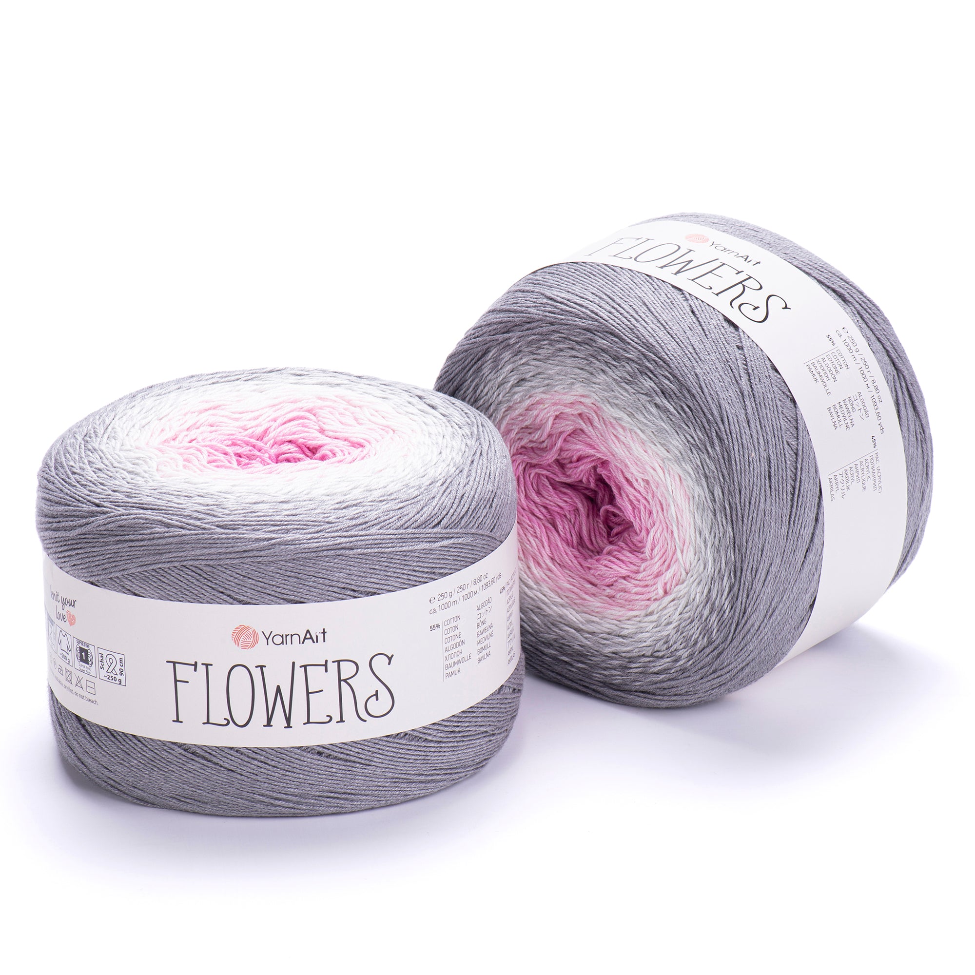 YarnArt Flowers 250g Gradient Cake (1000m) – Cotton/Acrylic
