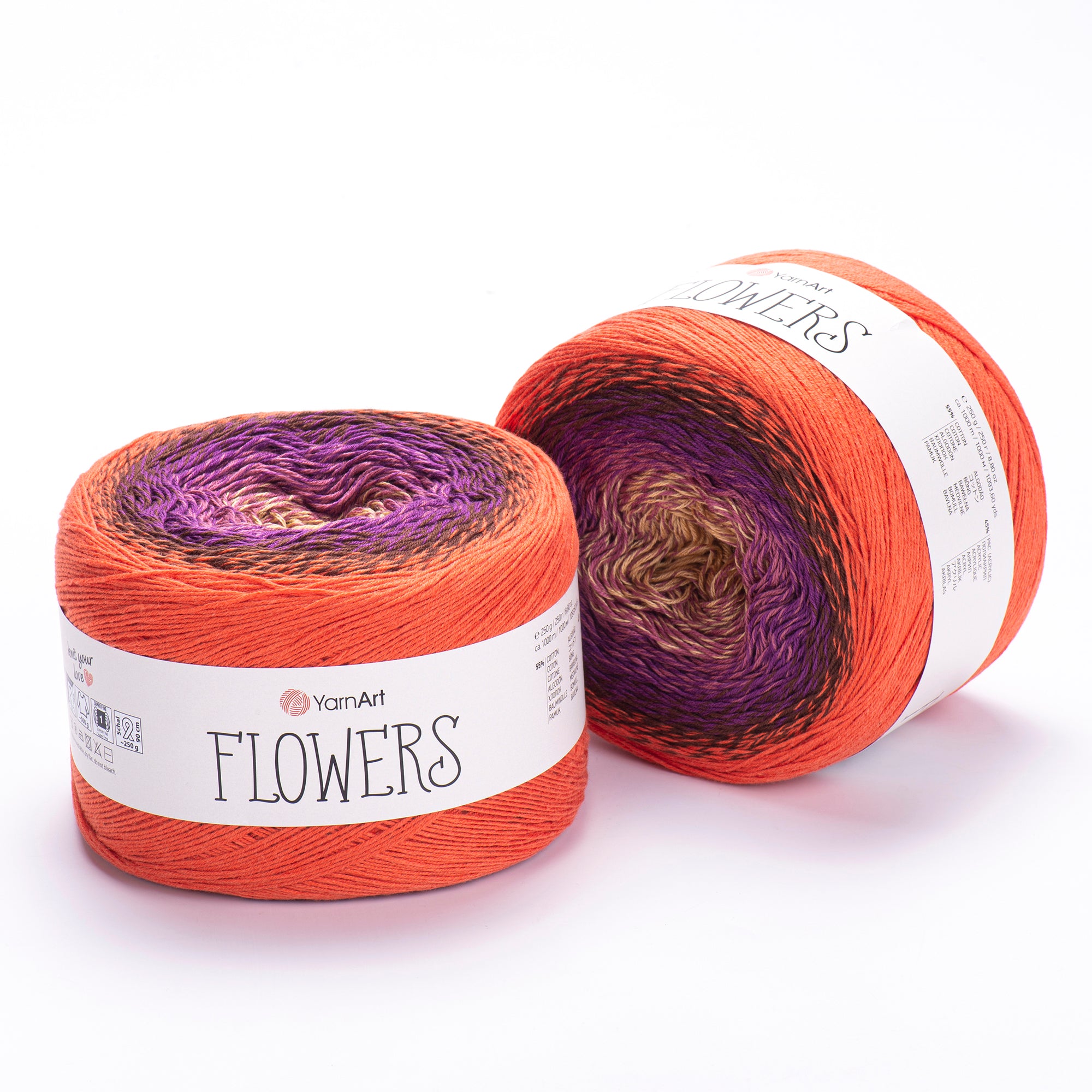 YarnArt Flowers 250g Gradient Cake (1000m) – Cotton/Acrylic