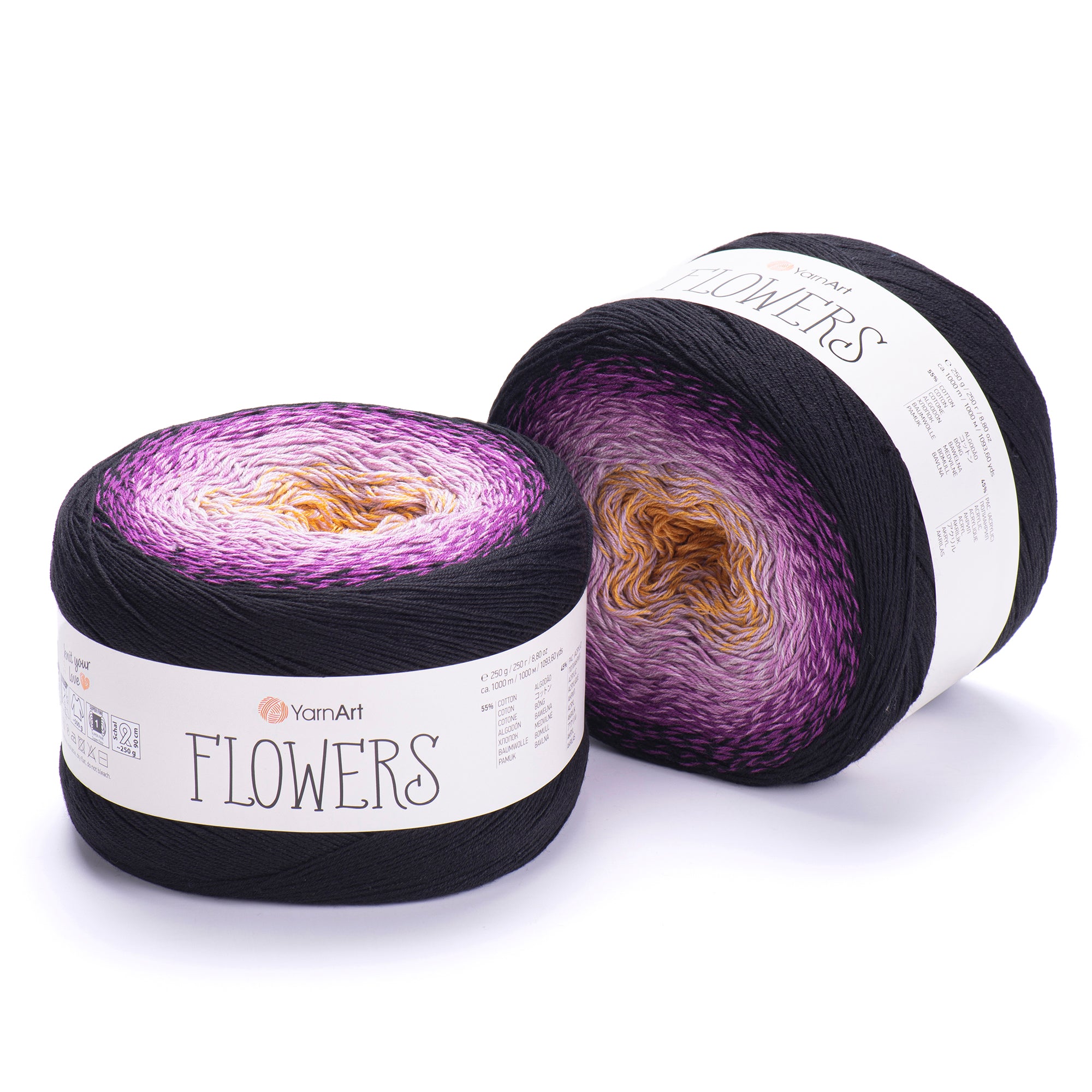 YarnArt Flowers 250g Gradient Cake (1000m) – Cotton/Acrylic