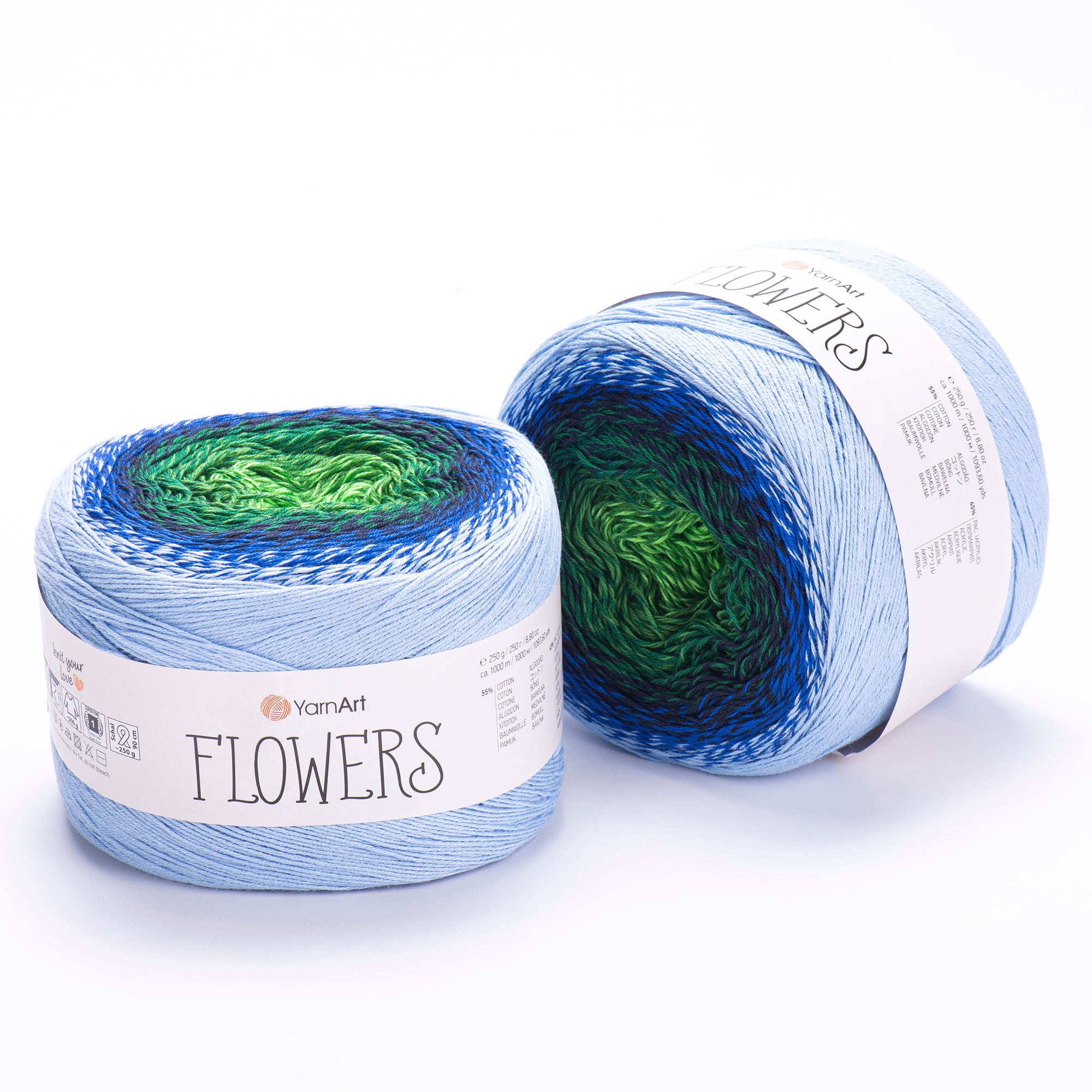 YarnArt Flowers 250g Gradient Cake (1000m) – Cotton/Acrylic