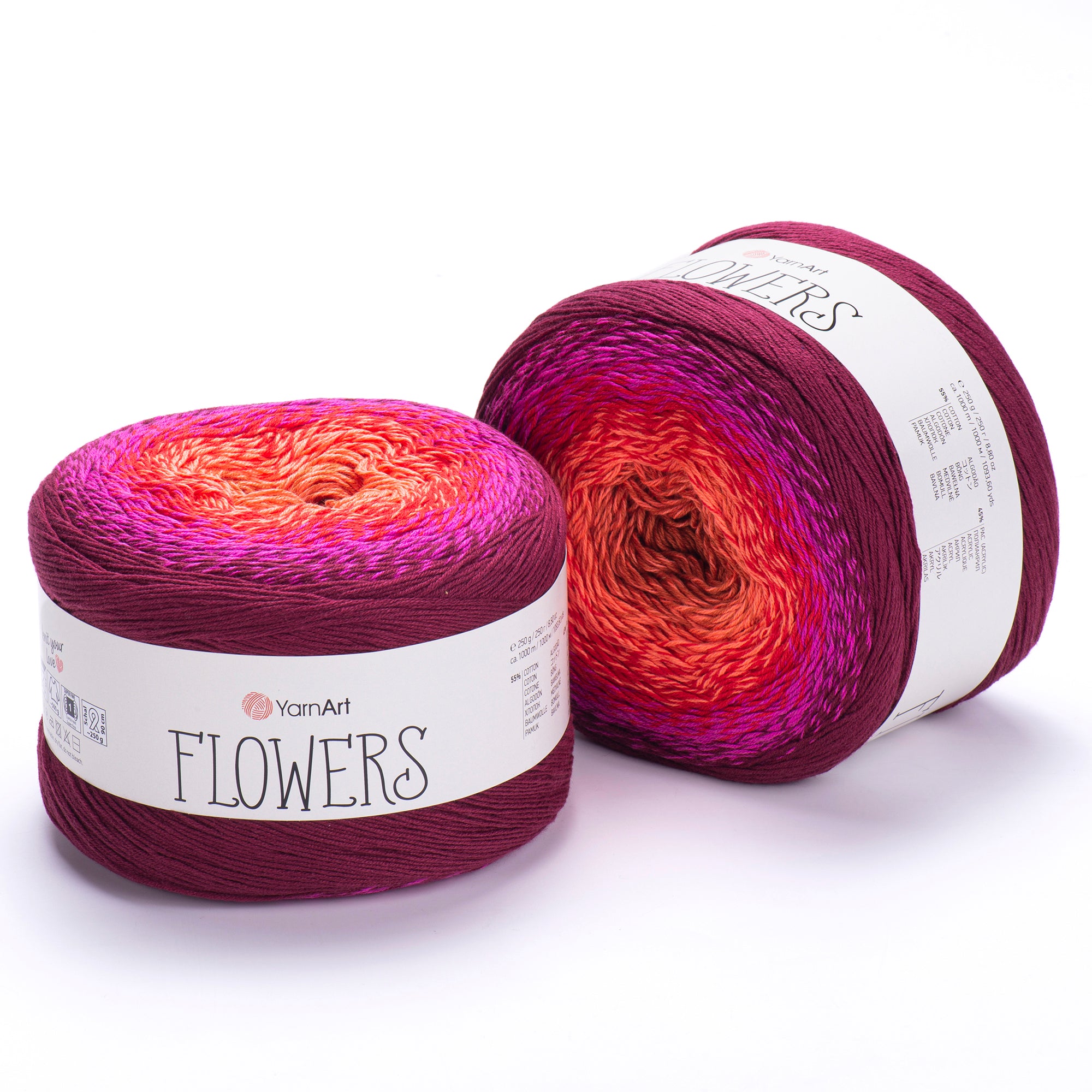 YarnArt Flowers 250g Gradient Cake (1000m) – Cotton/Acrylic