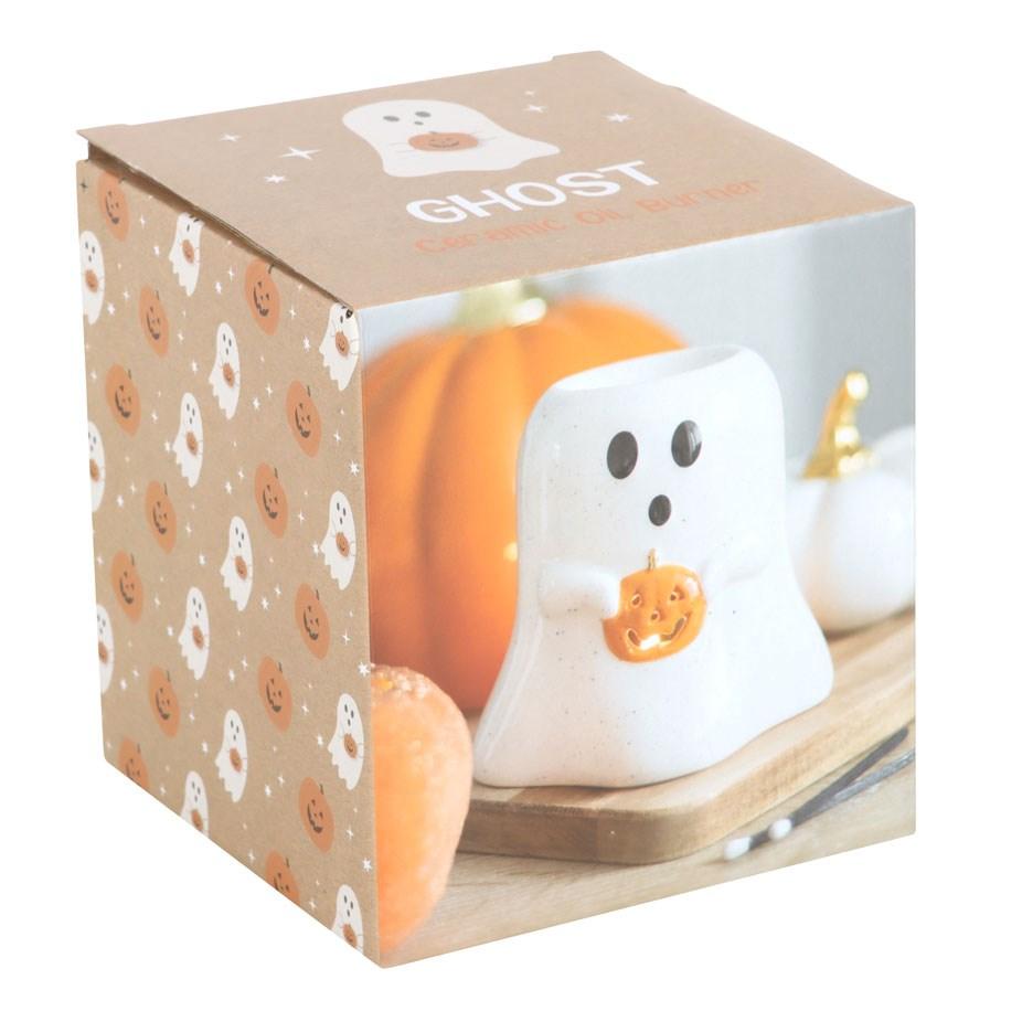 Ghost Shaped Oil Burner With Pumpkin
