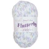 James C. Brett Flutterby Pattern Chenille Chunky - B08 Blue / Mint Spot