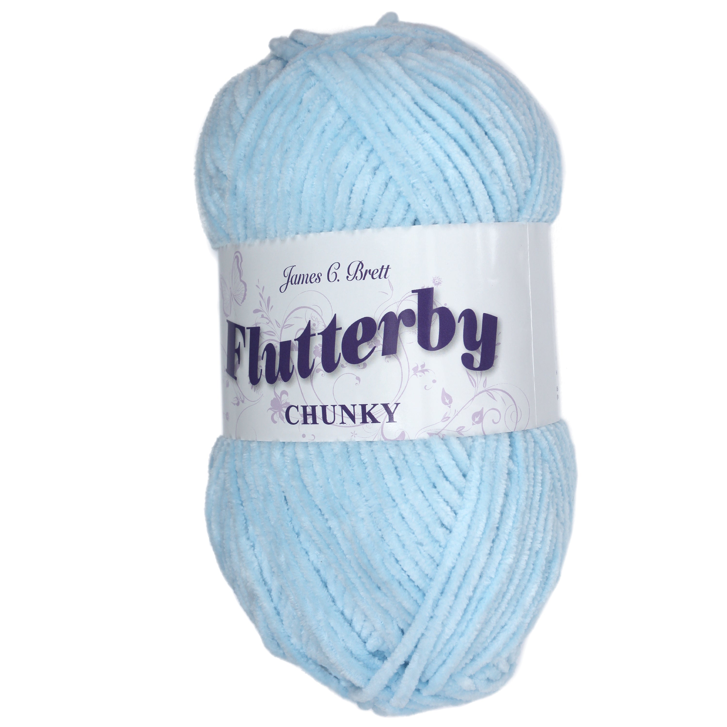James C. Brett Flutterby Chenille Chunky - B3 Pale Blue