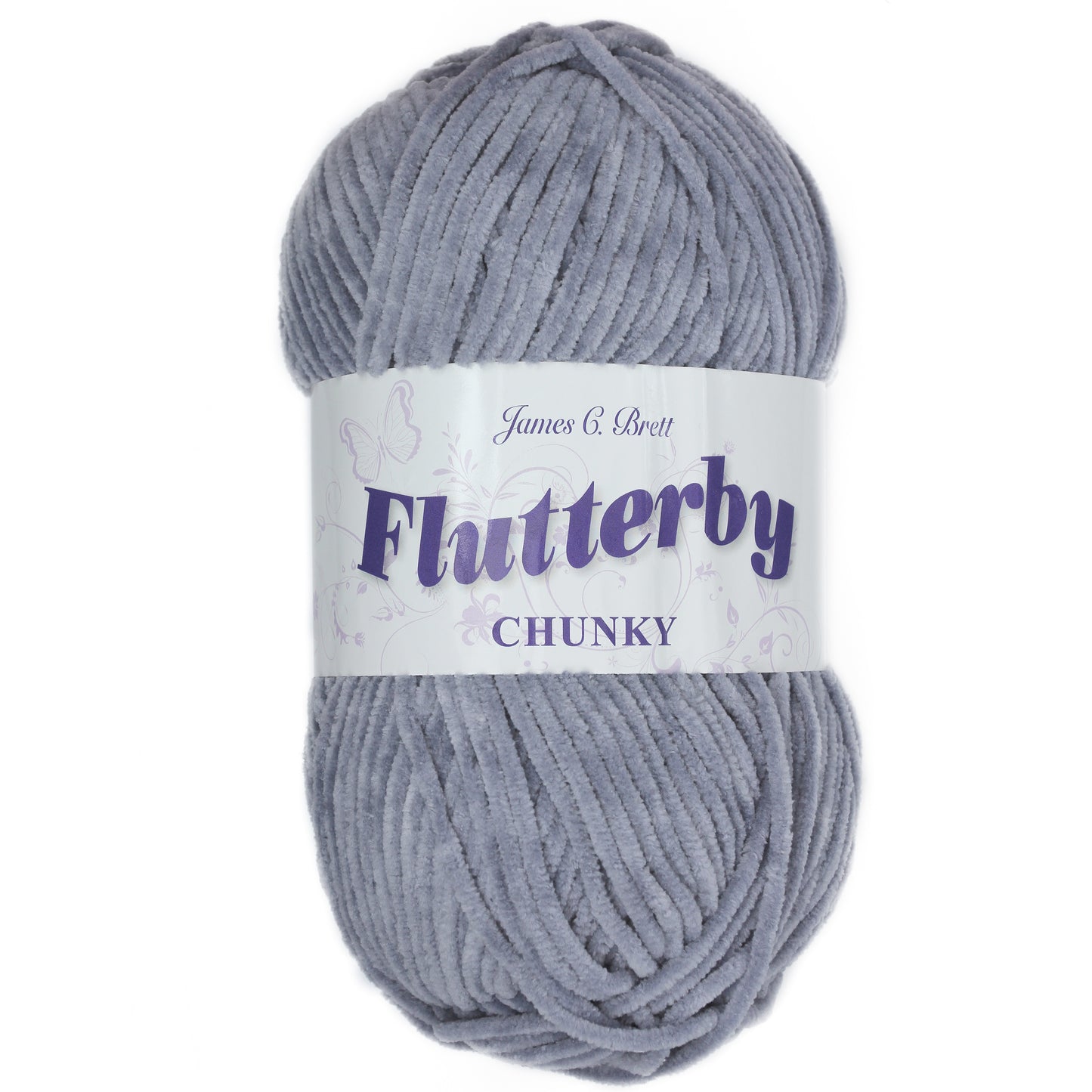 James C. Brett Flutterby Chenille Chunky - B33 Grey