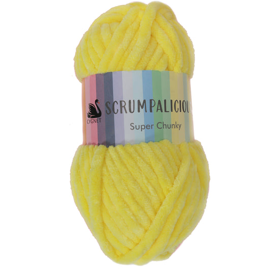 Cygnet SCRUMPALICIOUS Super Chunky Chenille Yarn - 200g Ball - Bumble Bee