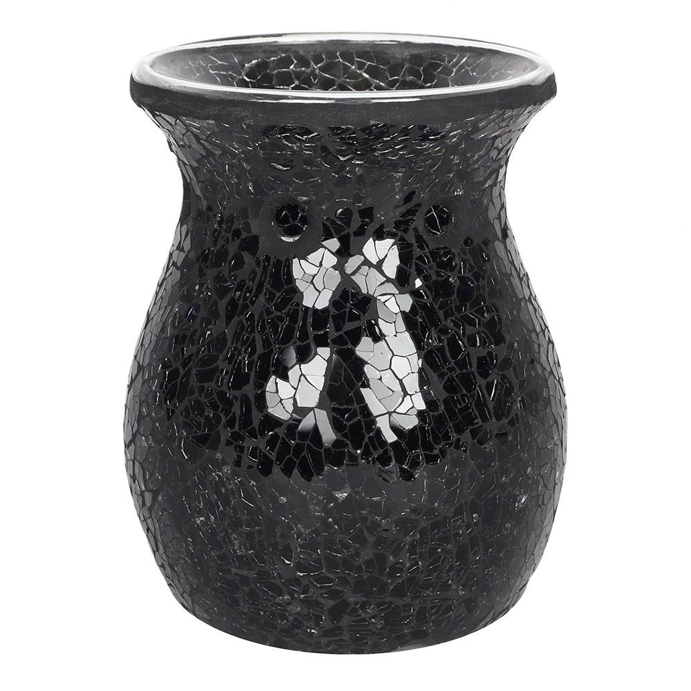 Large Black Crackle Oil Burner And Wax Warmer