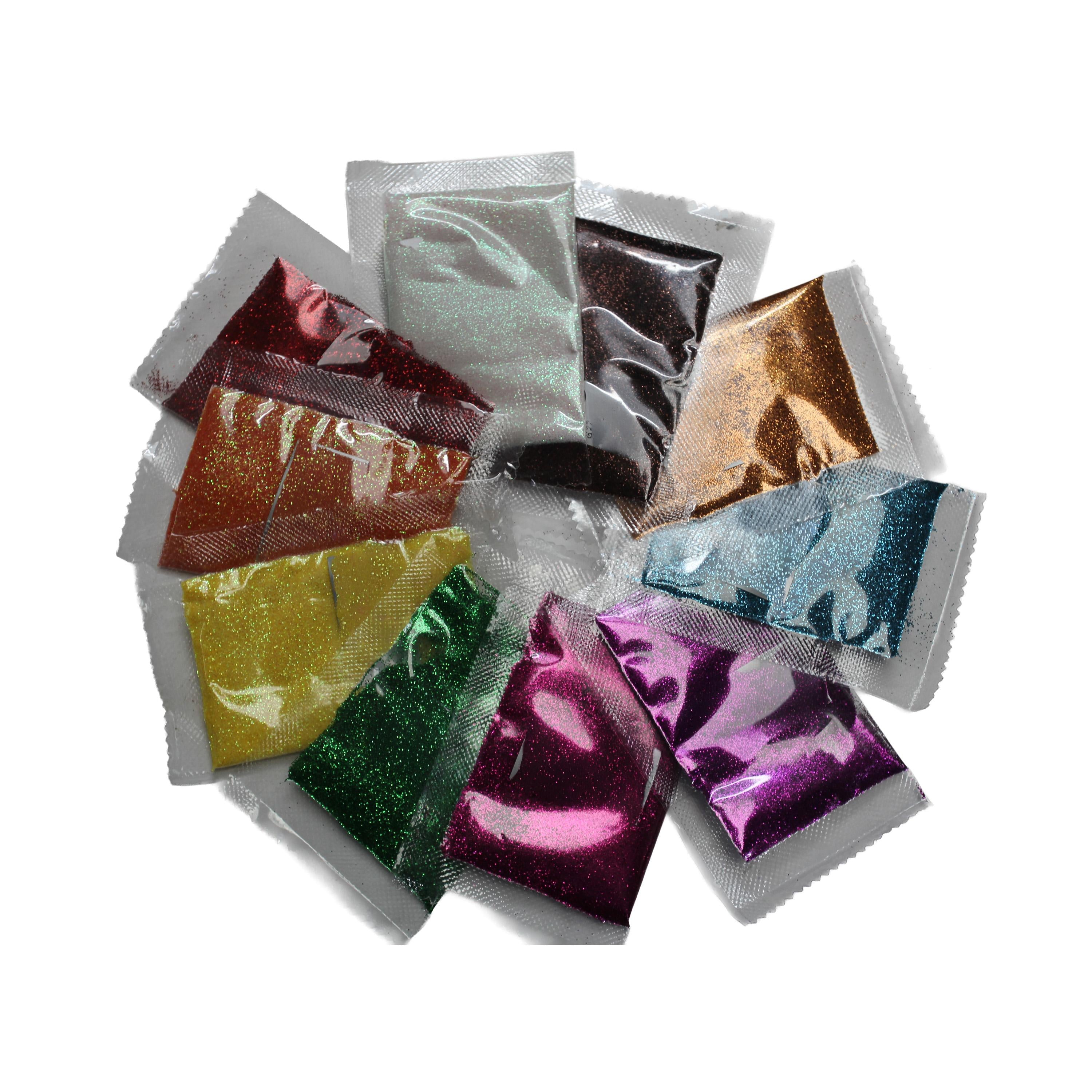 10 packs of glitter, 10g per pack