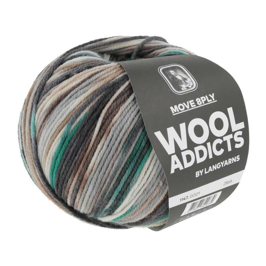 Move 8ply Wool Addicts, 150g, 300m, 25% nylon, 75% virgin merino