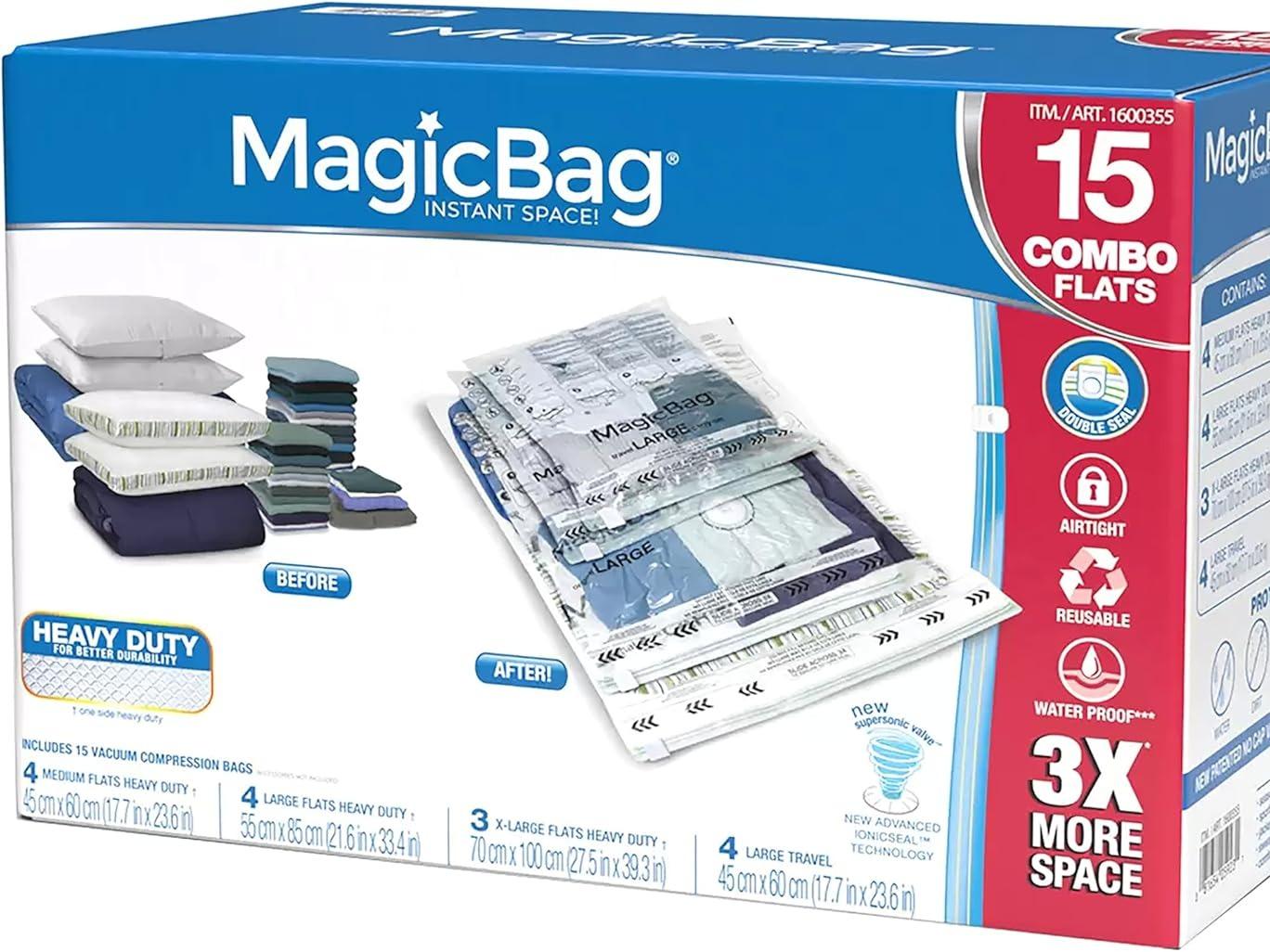 Magic Bags  15-Pack Vacuum Sealing Storage Bags | Space-Saving & Airtight