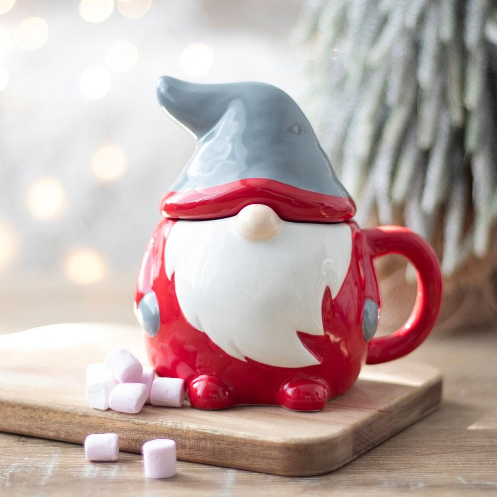 Red And Grey Gone Lidded Mug