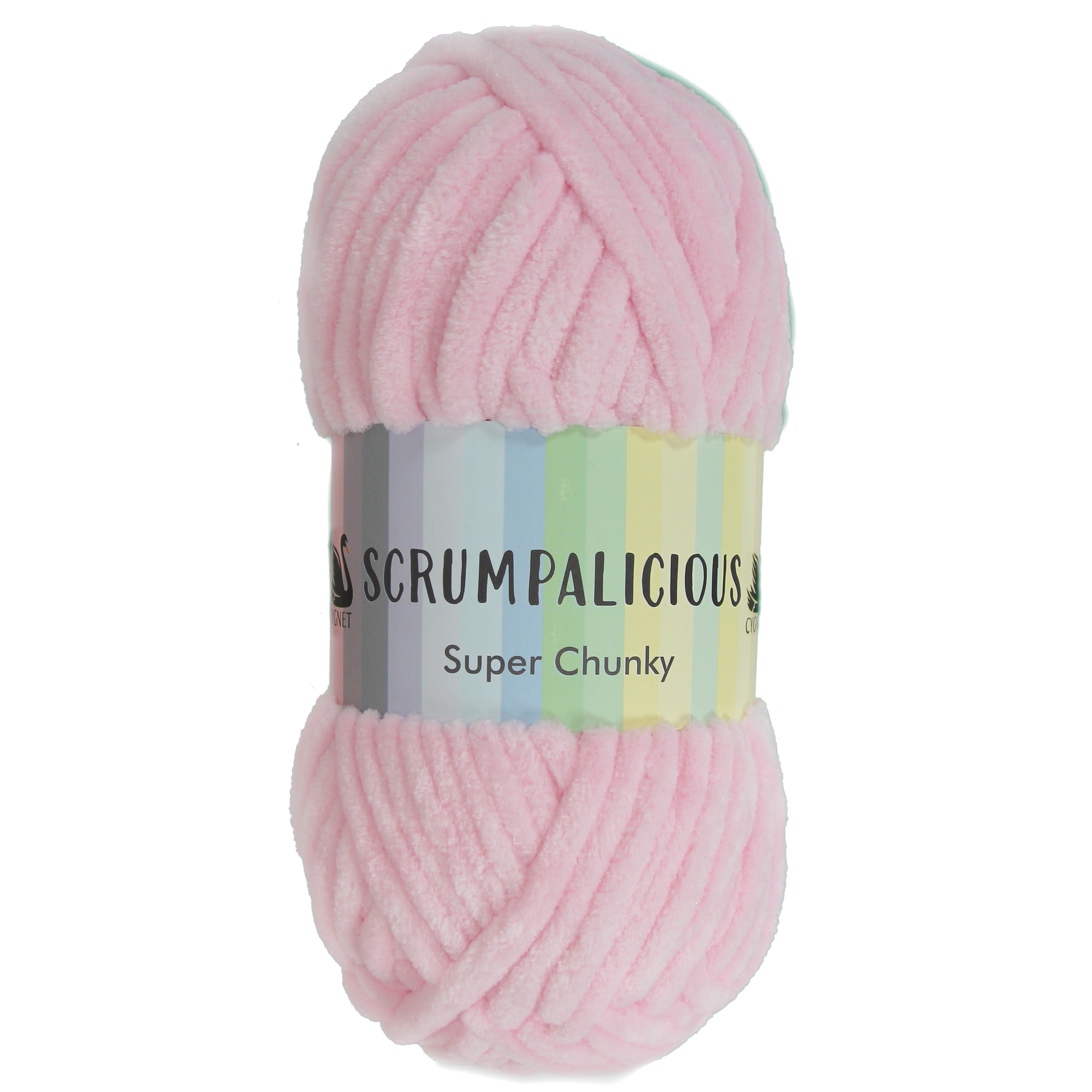 Cygnet SCRUMPALICIOUS Super Chunky Chenille Yarn - 200g Ball - Powder Pink