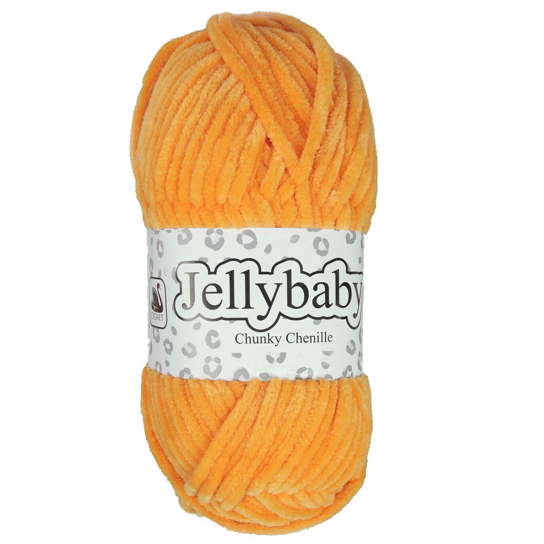 Cygnet JELLYBABY Supersoft Chenille Chunky Knitting Crochet / Yarn - 100g Ball - Satsuma