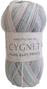 Cygnet PURE BABY PRINTS DK Knitting Yarn / Wool - 100g - Primrose Petal