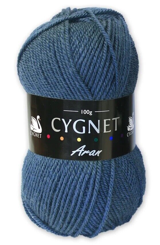 Cygnet ARAN Knitting Yarn / Wool - 100g Acrylic Crochet Knit Ball - Denim