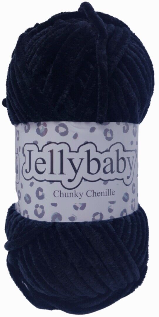 Cygnet JELLYBABY Supersoft Chenille Chunky Knitting Crochet / Yarn - 100g Ball - Black