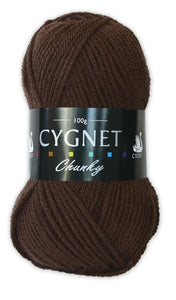 Cygnet CHUNKY Knitting Yarn / Wool - 100g Chunky Knit Ball - Chocolate