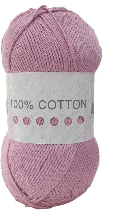 Cygnet 100% COTTON DK Knitting Yarn / Wool - 100g Double Knit Ball - Blush