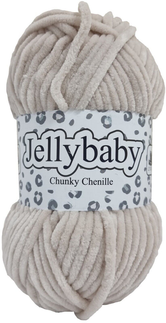 Cygnet JELLYBABY Supersoft Chenille Chunky Knitting Crochet / Yarn - 100g Ball - Oyster