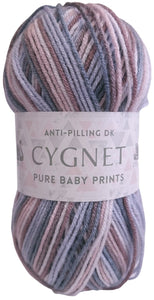 Cygnet PURE BABY PRINTS DK Knitting Yarn / Wool - 100g - Lavender Blush