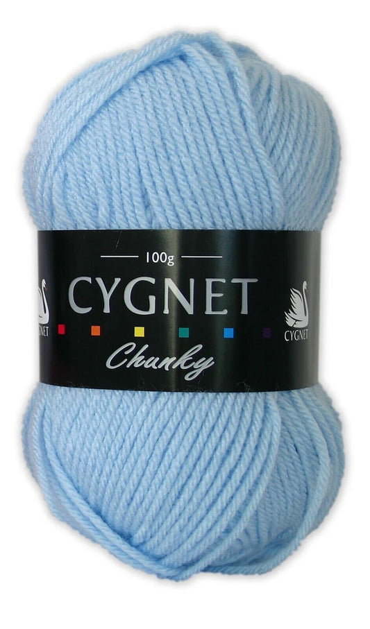 Cygnet CHUNKY Knitting Yarn / Wool - 100g Chunky Knit Ball - Baby Blue