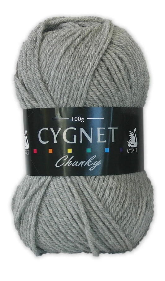 Cygnet CHUNKY Knitting Yarn / Wool - 100g Chunky Knit Ball - Light Grey