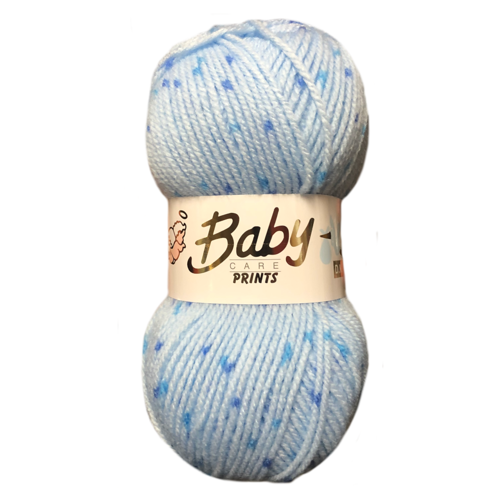 Woolcraft BABY SPOT PRINTS Knitting Yarn / Wool - 100g Ball - Little Boy Blue