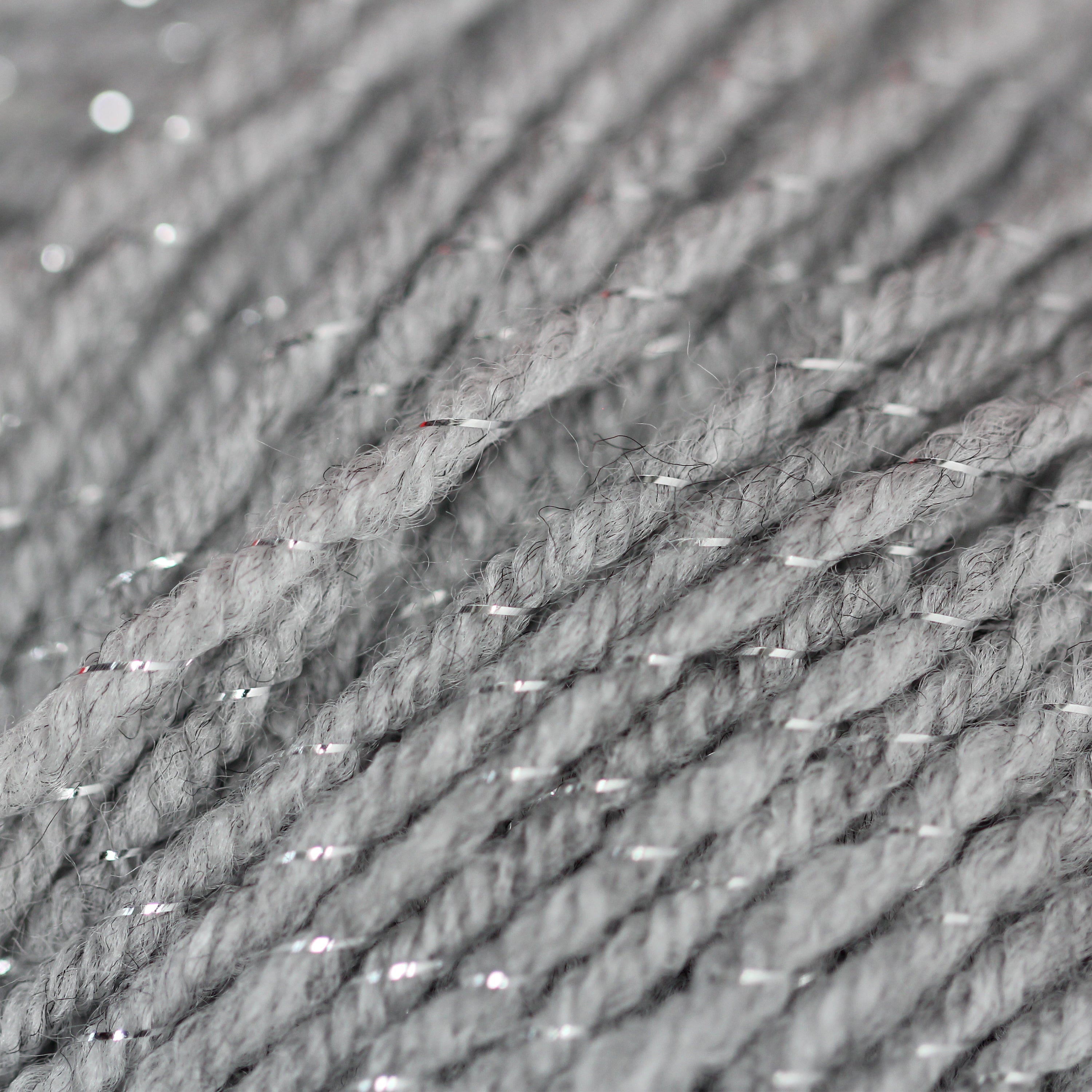 Woolcraft DIAMONDS TINSEL New Fashion Knitting Yarn / Wool - 100g Ball - Silver