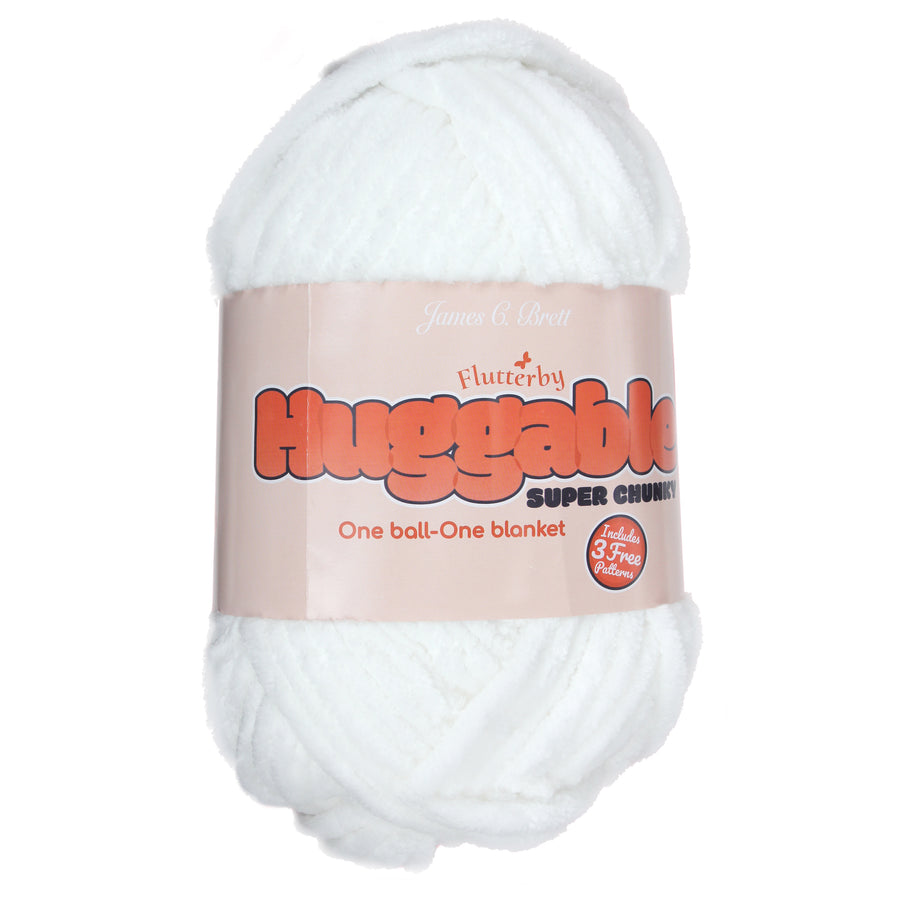 James C. Brett HUGGABLE Chenille Super Chunky: UG04 White
