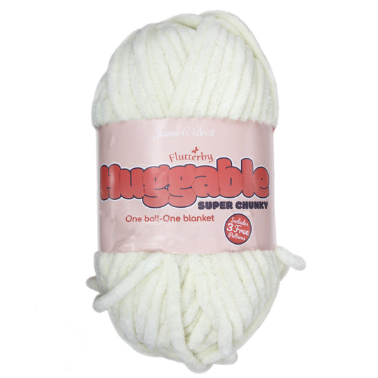 James C. Brett HUGGABLE Chenille Super Chunky: UG08 Cream