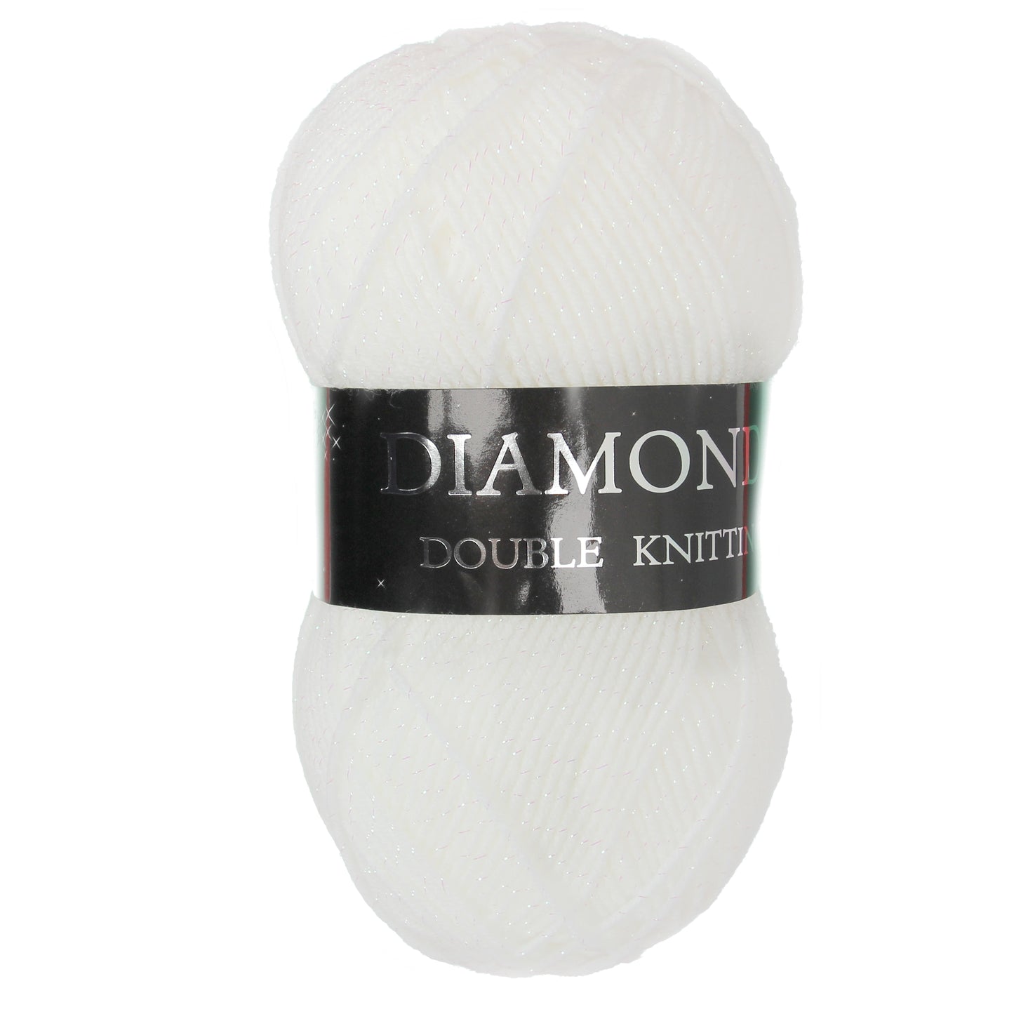 Woolcraft DIAMONDS TINSEL New Fashion Knitting Yarn / Wool - 100g Ball - White