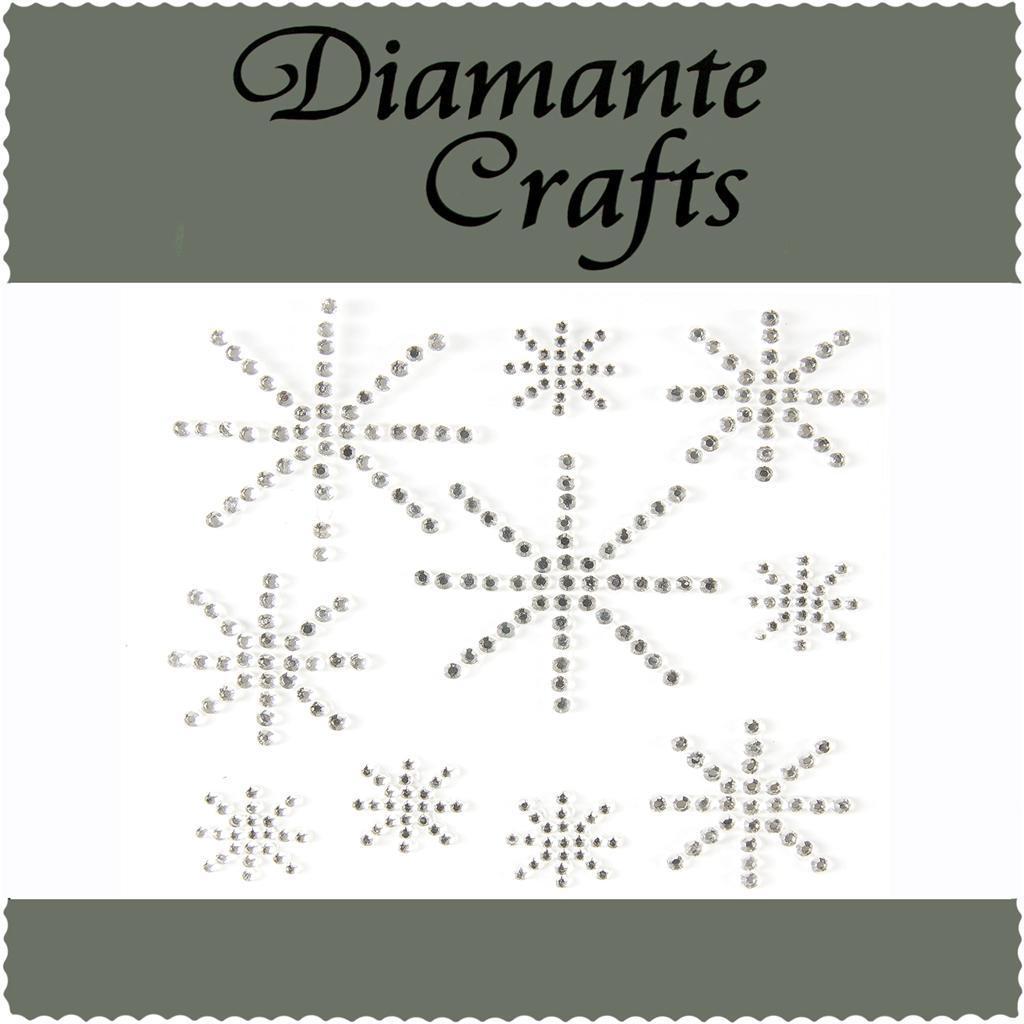 10 Clear Stars  Self Adhesive Diamante