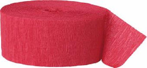 3 x Crepe Paper Rolls 81ft - Streamer Decoration Bunting 24 metres - Red
