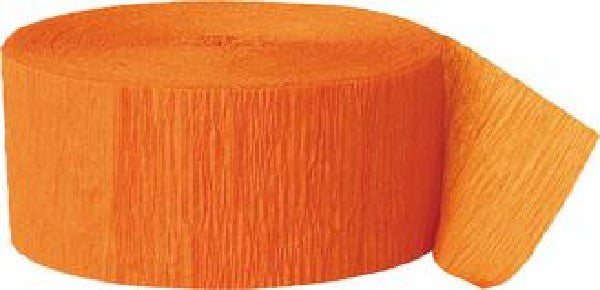 3 x Crepe Paper Rolls 81ft - Streamer Decoration Bunting 24 metres - Orange