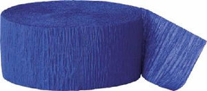 3 x Crepe Paper Rolls 81ft - Streamer Decoration Bunting 24 metres - Royal Blue