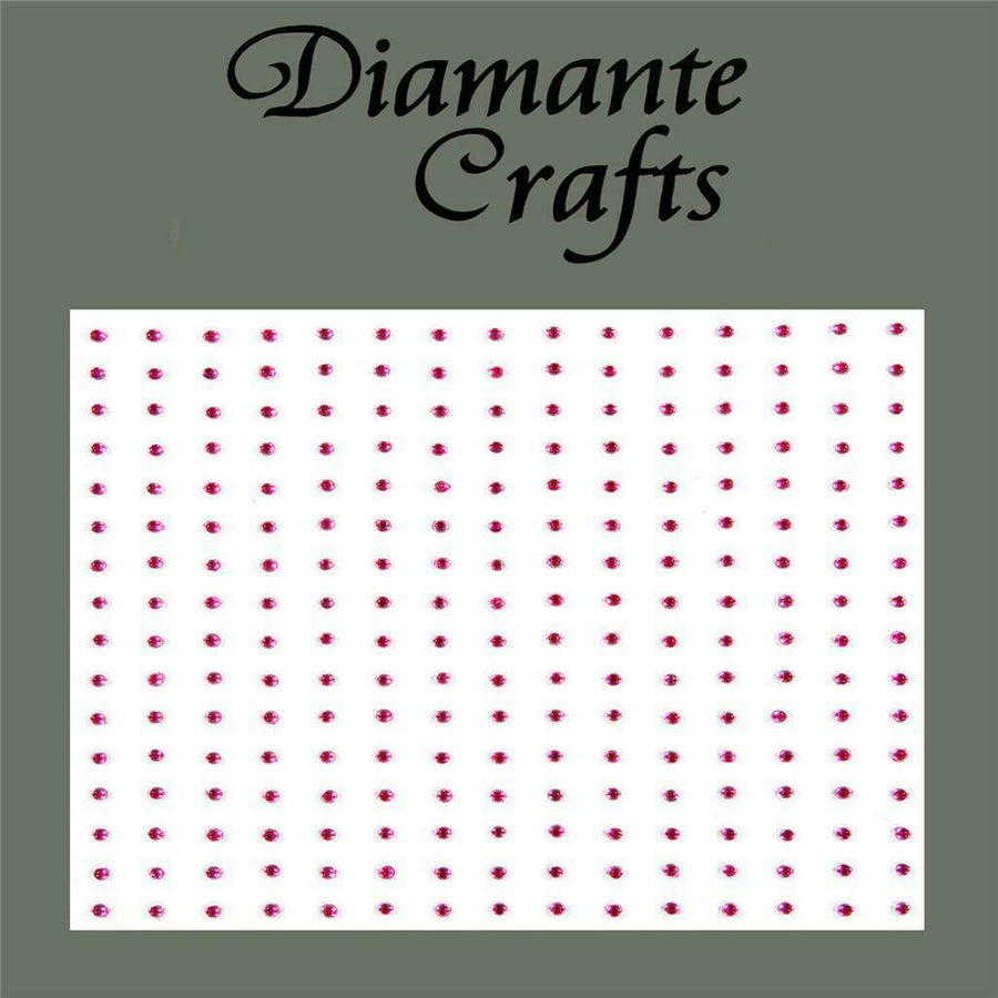 240 x 1mm Hot Pink Self Adhesive Diamante