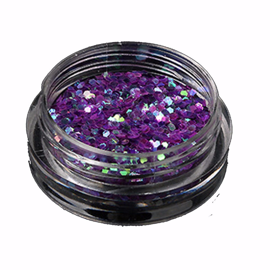 1mm Purple Hexagon Glitter