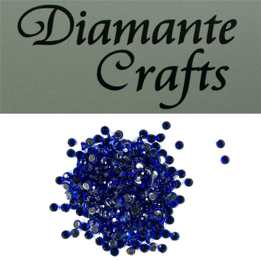 2mm x 300 Dark Blue Loose Flat Back Diamante's