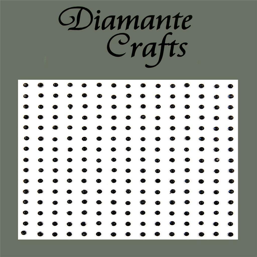 225 x 2mm Black Self Adhesive Diamante