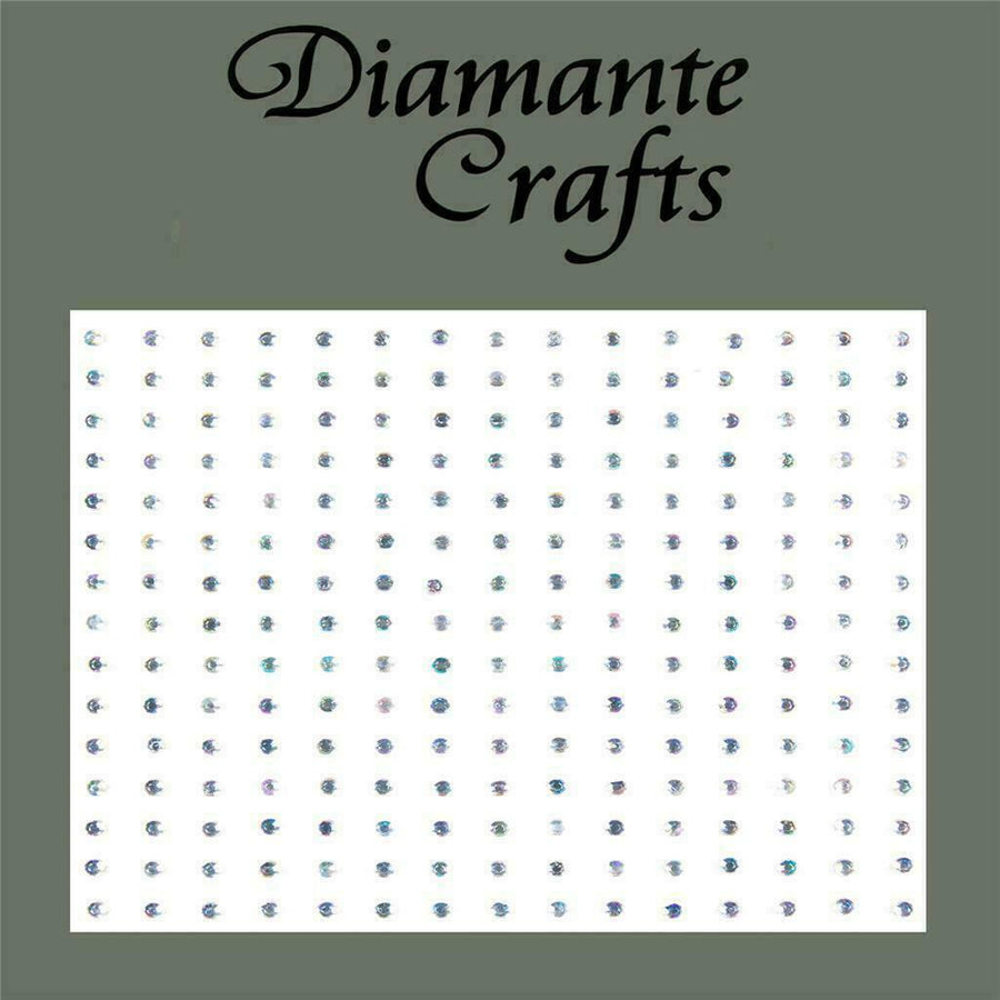 225 x 2mm Clear Iridescent AB Self Adhesive Diamante