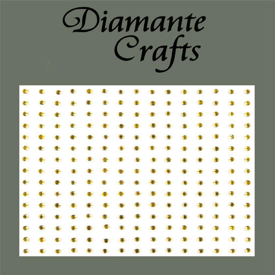 225 x 2mm Gold Self Adhesive Diamante