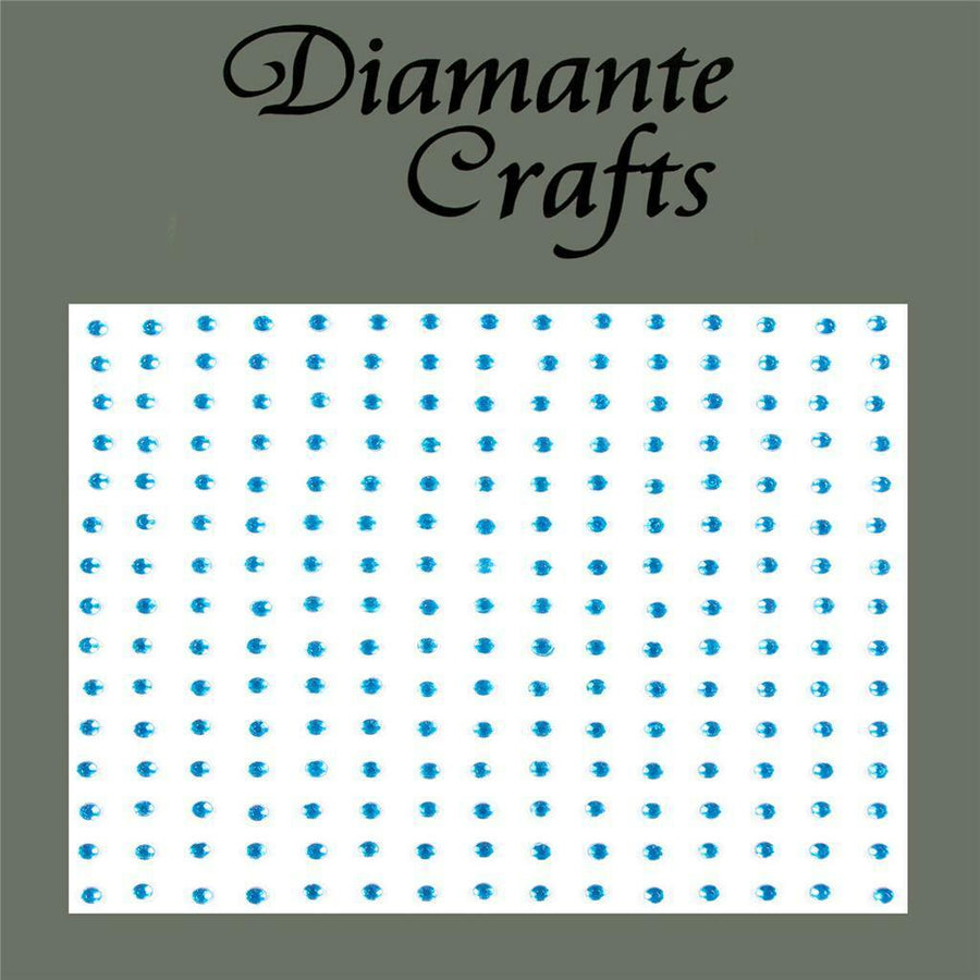 225 x 2mm Turquoise Self Adhesive Diamante