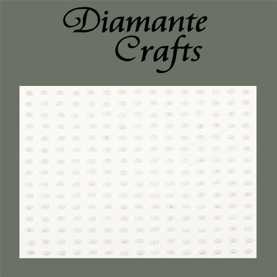 225 x 2mm White Pearl Self Adhesive Diamante