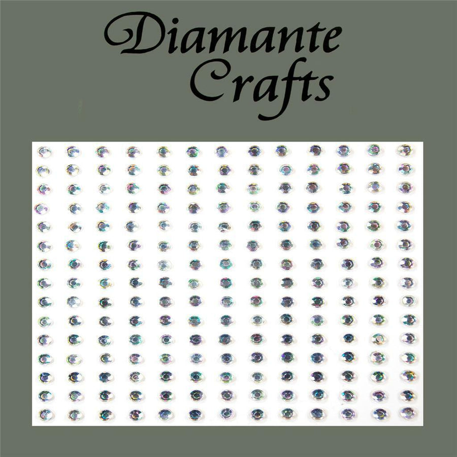 195 x 3mm Clear Iridescent AB Self Adhesive Diamante