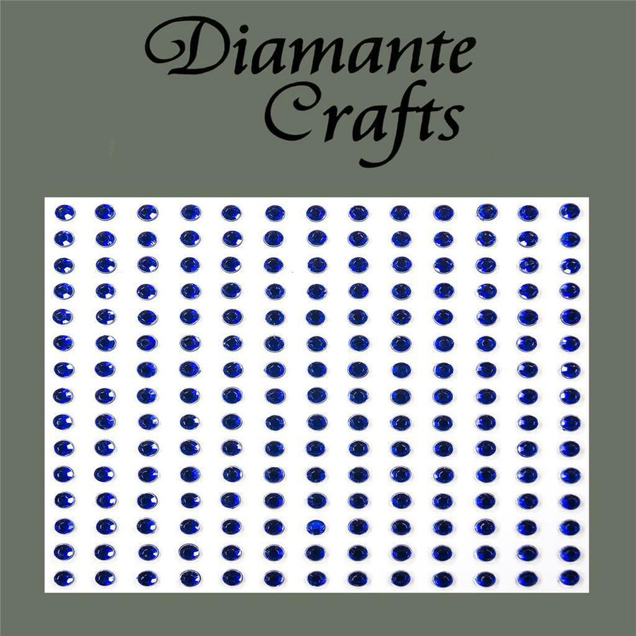 195 x 3mm Dark Blue Self Adhesive Diamante